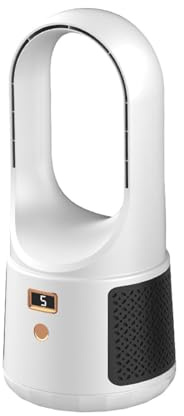 Ventilador de escritorio portátil – Ventilador personal que funciona con pilas, ventiladores de mesa silenciosos sin aspas | Ventilador de escritorio silencioso sin aspas con 6 velocidades de