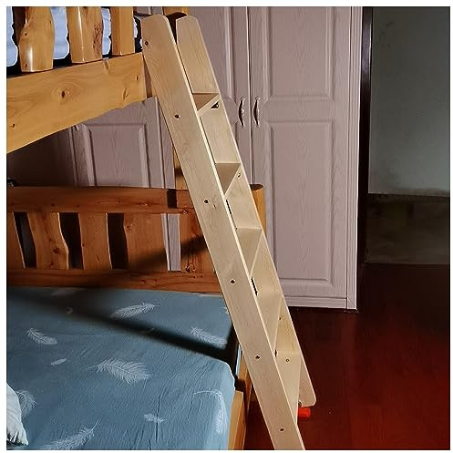 Holz-Leiter für zwei Personen, 10 cm Sprossen, Hakenhalter, rutschfeste Füße, Ersatzbettleiter, Schlafsaal, Dachboden, Zugang zu Bett, ideal für Bücherregale und Lagerung.