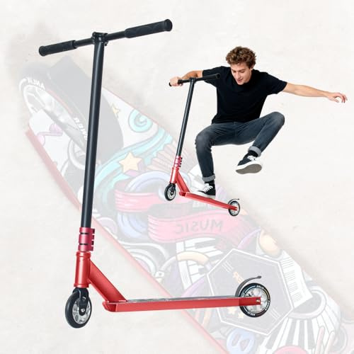 Pro Freestyle Stunt Scooter – Lightweight Aluminum Trick Kick Scooter with 110mm Wheels, Reinforced T6 Deck & ABEC-9 Bearings | Kids, Teens & Adults 8+ (Burgundy)