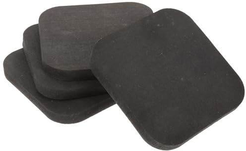 LABRIMP 4pcs Black Rubber Exercise Equipment Shock Absorption Pads 100mm x 100mm x 10mm Anti-Vibration Treadmill Mat for Gym Floor Padding and Workout Protection