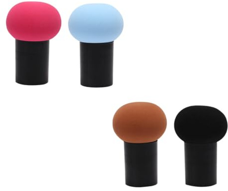 Toyvian 4 Pezzi Puff Cipria a Forma di Fungo in Plastica a Rete, Facili da Pulire, Uso Bagnato e Asciutto, per Make-up Viso e Corpo Colore Casuale