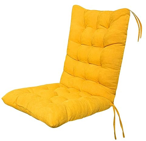 Cojines de respaldo alto para sillas de exterior, 2 unidades, 100 x 45 cm, almohadillas transpirables de fibra hueca con lazos para tumbonas reclinables de jardín, tumbonas y balancines de interior