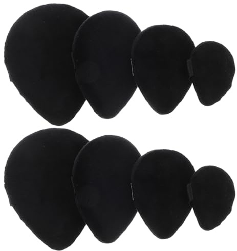 HAPINARY 8 St Mini Makeupsvampar i Velour Återanvändbara Puder Foundationpuffar i Svart Mjuka och Hygieniska Applikatorer för Puder och Flytande Bas för Resor och Daglig Användning