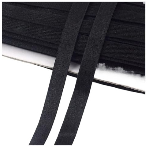 Banda elástica de nailon for ropa interior, 5/10M, 6-30mm, correa for el hombro, sujetador, bandas de goma suaves, pantalones, cinta elástica, accesorios de costura DIY(schwarz,10Meters,6mm)