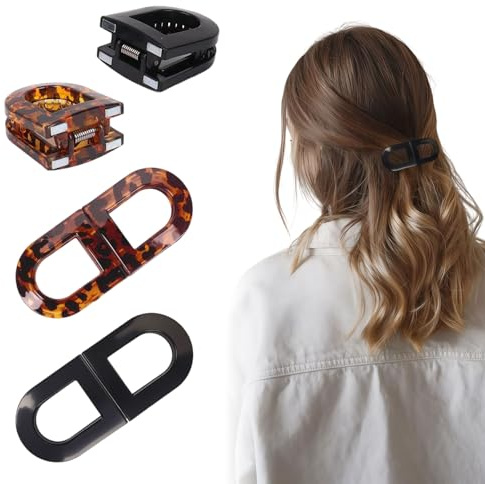OuryTech Clips à cheveux pour femmes, set de 2 pinces à cheveux magnétiques avec maintien fort, clips antidérapants pour coiffure et usage quotidien