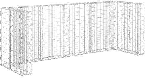 Solivagant Gabbione per Bidoni in Acciaio Zincato 320x100x120 cm,Argento,46.3kg