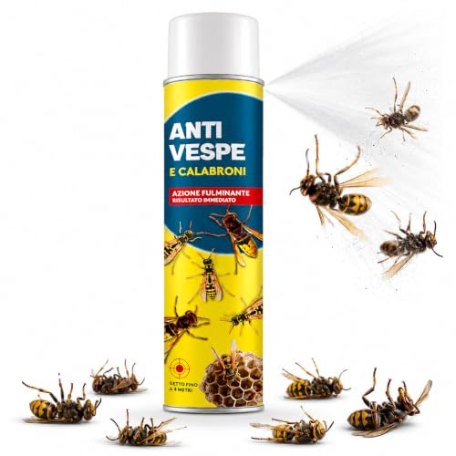 Spray Aerosol per Vespe e Calabroni a Lungo Raggio 750 ml - Getto Fino a 4 Metri con Valvola Speciale - Per Applicazioni in Porticati, Sottotetti, Grondaie e Aree Esterne (750 ml)