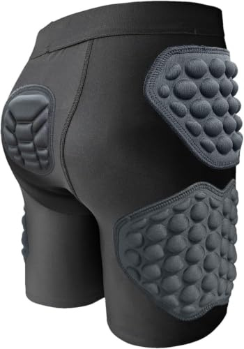 JuanNest Shorts Child Hip Pads Running Anti-Collision Tights Safety Pants Basketball Sports Compression Pants,Football Goalkeeper Protective Shorts, Impact Protection for Rugby,Hockey A,L