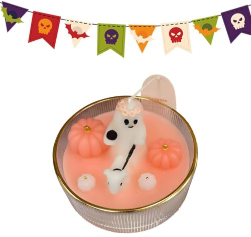 Velas Fantasma Vela Halloween Dibujo Animado Fantasma Rosa Cupcake