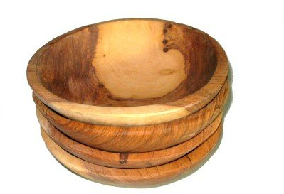 Madera de olivo ensalada de fruta Snack cuencos conjunto de 4 – 20,32 cm 20 cm de comercio justo