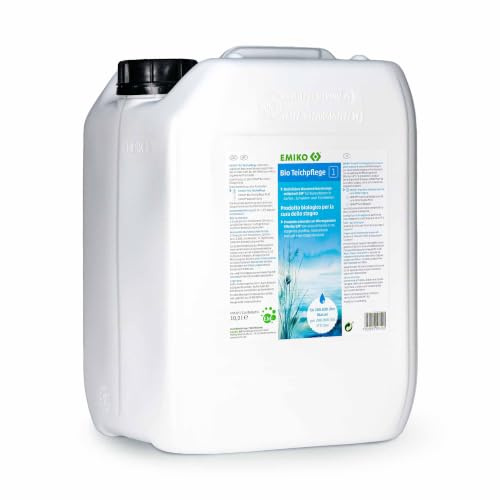 EMIKO Bio Teichpflege 10 Liter flüssiges EM-Konzentrat | Wiederherstellen der Wasserqualität, Für alle Teiche, Allround-Produkt, Basis-Teichpflege