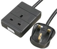 PRO ELEC - Extension Lead, 1 Socket, 2 Metres (Black)