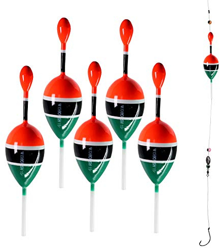 THKFISH Posen Angeln Schwimmer Angelsets Balsaholz Posen Slip Posen Set für Barsche und Forellen, Crappie, Zander 5g 15g 5 Stücke (Grün, 5 Stücke 5g Schwimmfähigkeit)