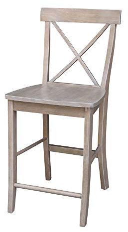 IC INTERNATIONAL CONCEPTS X-Back Hocker mit Gegenhöhe, 24 Sitzhöhe, Grau
