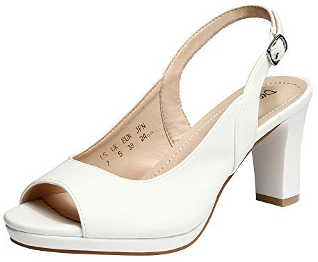 DREAM PAIRS Women High Chunky Heels Peep Toe Platform Block Slingback Dress Pumps Shoes