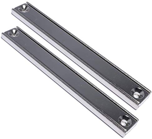 [2 Stück] Neodym Magnete mit Loch - Magnetleiste Bohrung Senkung - 100mm - 2 Senkbohrung - 40Kg Starker Magnet - Flachleiste - Topfmagnet Rechteckig - Quader zum Festschrauben