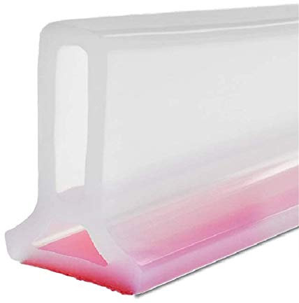 Silikon Feuchtraum Badezimmer Bodendichtung Türdichtung Streifen Dusche Dam verhindert Überlaufen von Wasser|Wasserdicht selbstklebend und biegbar für Nass und Trocken-Trennung (100 cm, transparent)