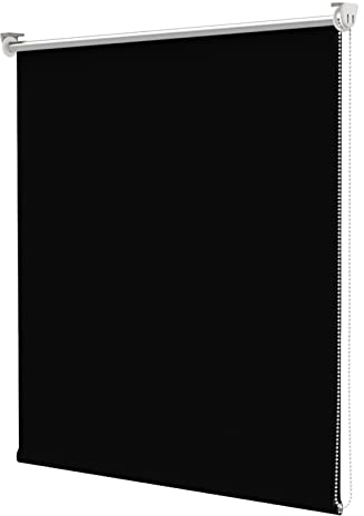 bobodeco Verdunklungsrollo ohne Bohren & mit Bohren, Verdunkelungsrollo Klemmfix, Schwarz 60x120cm (BxH), Thermorollo Sichtschutz und Sonnenchutz, Rollos Hitzeschutz für Fenster & Tür