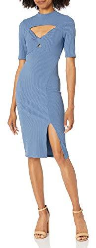 Guess Eco Half Sleeve Lila Midi Dress Vestido, Mar Nórdico, M para Mujer
