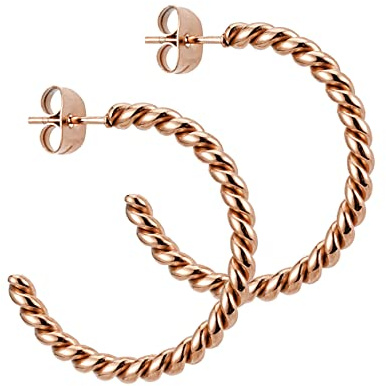 BONNYBIRD® Wasserfeste Edelstahl Ohrringe Damen in Silber, Gold & Roségold, Hypoallergen dank medizinischem Chirurgenstahl, Extra Leicht
