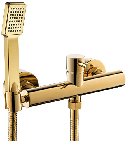 SXLSZ Toilette Bidet Spray, Laiton Bidet Pulvérisateur Eau Chaude et Froide Tête de Douche Kit Mural Kit Douchette WC pour Soins de Nettoyage,d'or