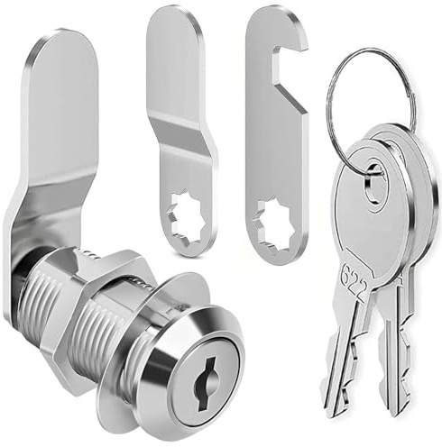 Litensh Cabinet Cam Locks Mailbox Lock Letterbox Postbox Lock Cupboard Lock | Key Different Drawers Dresser Lock Security Toolbox Locks Multi-Purpose Door Replacement Lock Furniture Locker Lock 25mm