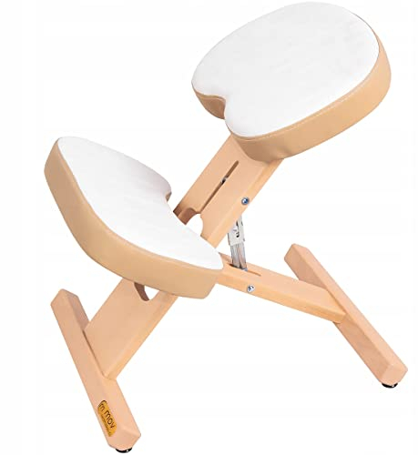 Kniestuhl Ergonomischer Kniehocker Orthopädischer Gesundheitsstuhl Bürostuhl (beige - weiß)