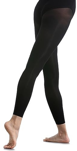 DANCEYOU Black Tights for Girls Toddler Black Dance Tights for Women Footless/Convertible/Stirrup Ballet Leggings 1 & 2 Packs Footless M