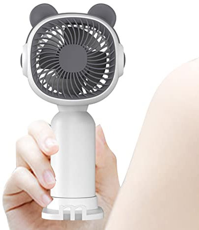 Youding Ventilatore personale portatile, Ventilatore Bear Ears con base del telefono, Ventilatore a mano, ventilatore personale ricaricabile tramite USB, ventilatore a batteria per i viaggi,