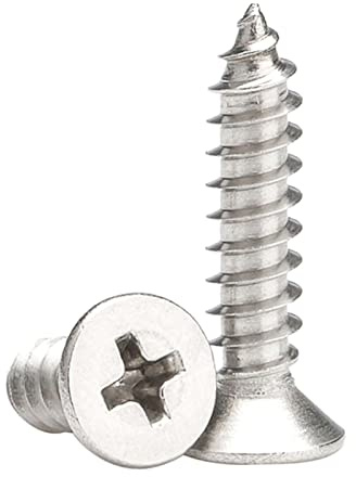 Vokenforu M4 x 40 mm selbstschneidende Schrauben, Kreuzschlitz-Schrauben, 304 Edelstahl, Befestigungsschrauben für Kunststoff, Holz, Möbel und Trockenbau, Schrauben Sortiment, 50 Stück