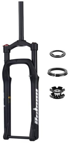 LHHL 26 Zoll Luft MTB Federgabel 4.0 Fette Reifen 1-1/8 Gerades Rohr Luftdämpfende Steckachse 15x115mm Mountainbike Vorderradgabel 120mm Federweg