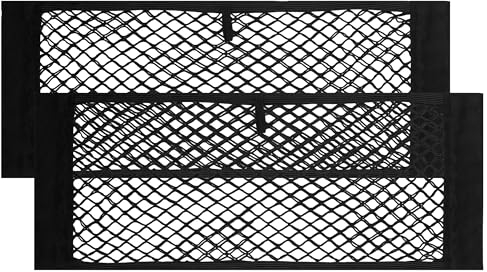Vicera Rete Portaoggetti Auto, Organizer Elastico per Bagagliaio, Tasca Rete Adesiva, Accessorio Universale per Ordine Baule - 60 x 25 cm Set da 2