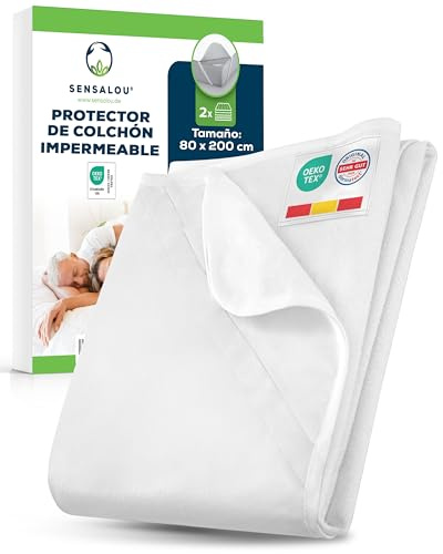 Sensalou Coprimaterasso Impermeabile 2x 80x200 cm – Incontinenza Set | Traspirante & Antiacaro | Lavabile | Per Anziani & Assistenza Domiciliare – Ottimale Protezione Materasso