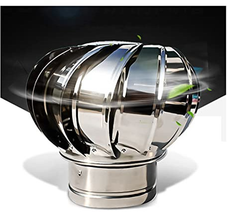 Comignolo Girevole, Ventilatore a Turbina Rotante, Girevole per Comignolo Girevole in Acciaio Zincato Anti-Corrente d'Aria, per Camini e Prese d'Aria di Scarico Comignoli, 450mm