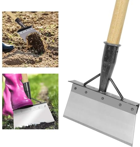 DKINY Multifunctional Cleaning Shovel Gardening Scraper 21CM Outdoor Garden Cleaning Shovel, Stainless Steel Flat Shovel for Weeds and Moss, Farm Grass Removal Tool, Excludes Handle