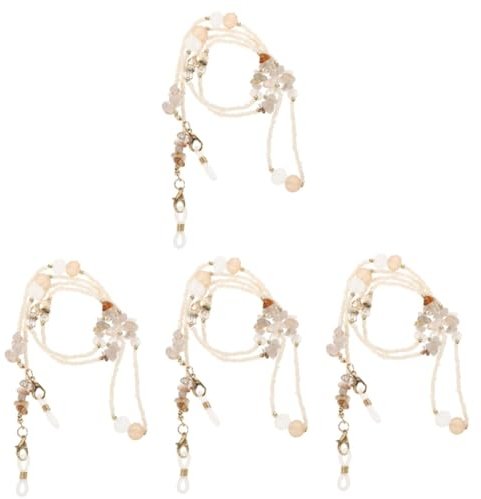 GALPADA 4stücke Beaded Brillenkette Damen Antirutsch Brillenband Für Sonnenbrillen Praktisch Und Zuverlässig Für Sport Und Freizeit Einfache Installation Und Hohe Stabilität Für
