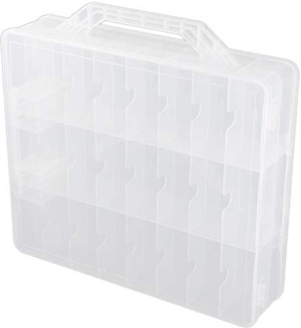 Scalewbin 48 celler 2 lager nagellack organiserare bärbar klar nageltillbehör handarbete örvaringslåda justerbart örvaringsodral