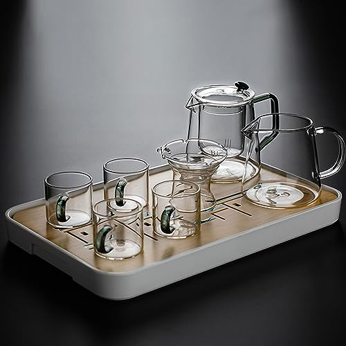 DDKYHU Set da tè, Set da tè per Adulti Set da tè Giapponese Set da tè Completo in Vetro in Stile Giapponese, Set da tè con teiera per tè a Bolle Piccolo per Ufficio (C