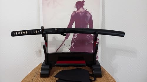 Last Samurai Schwerter Wakizashi Schwert - scharf, echt & handgeschmiedet - gefaltetes Wakizashi Schwert ohne Ständer - echtes Japanisches Samurai Sword aus Kohlenstoffstahl - Japan Deko Wakizashi