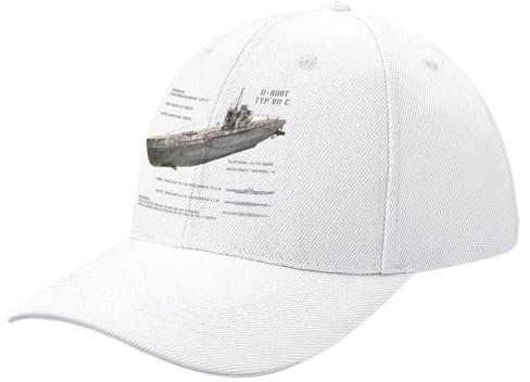 CIZIEOE Baseball Kappe Baseball Cap Deutsches U-Boot Typ VII C Kriegsmarine WW2 in Deutscher Baseballkappe, Wanderhut, Streetwear, Damenhüte für die Sonne, Herren