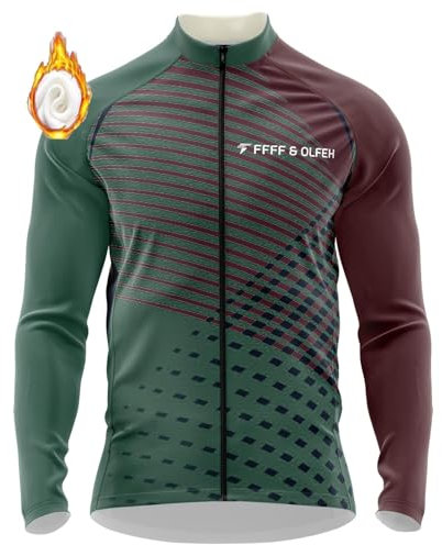Herren Radtrikot Fahrradtrikot Langarm, Radtrikot Pro Winter Fleece Radsport-Trikots Shirts, Fahrradbekleidung Fahrrad Trikot T Shirt für Männer (18,4XL)