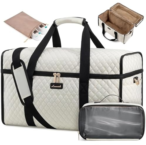 LOVEVOOK Travel Bags for Women, Large Opening Hospital Weekend Overnight Maternity Duffel Gym Bag, Carry On Holdall Cabin Hand Luggage Flight Womens Bag with Shoe Pocket