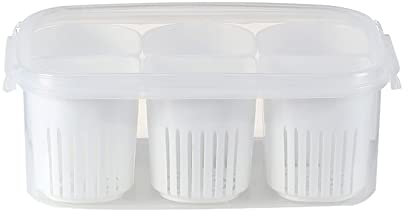 RTYUSWL Contenitori per Alimenti con Coperchio, 6 Griglie Drenanti Contenitore per Frutta Diviso Portatile, Contenitore per Alimenti Ermetico per Frigorifero, Contenitore Rimovibile per