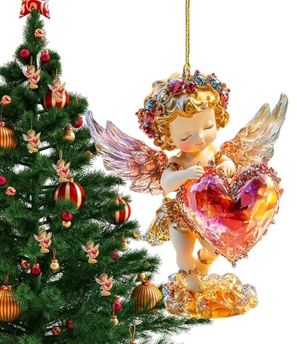 5 Piezas Ángel Navidad Ángel para el árbol de Navidad 2D Ángel para Navidad 2D Baby Angel Angel Decoración de Navidad para Mujer Hombre Niños