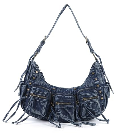 Angel Kiss Hobo Bags Y2K Umhängetasche für Damen, mehrere Taschen, Designer-Umhängetasche, Nieten, Handtaschen mit Riemen