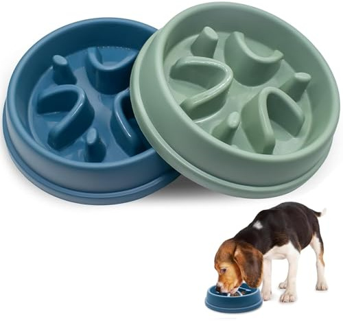 2PCS Slow Feeder Dog Bowl Large Personalised Dog Rocks for Water Bowls | Dog Bowls Cats for Small Medium Large Food Bowl Puppies Puzzle Feeders Feeding Slow Eating Dog Bowl Pet Bowls Toy Interactive