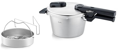 Fissler Vitaquick Premium/Schnellkochtopf (2,5 L, Ø 18 cm) m. Einsatz, Edelstahl-Dampfkochtopf, 2-Garstufen, Made in Germany - Induktion