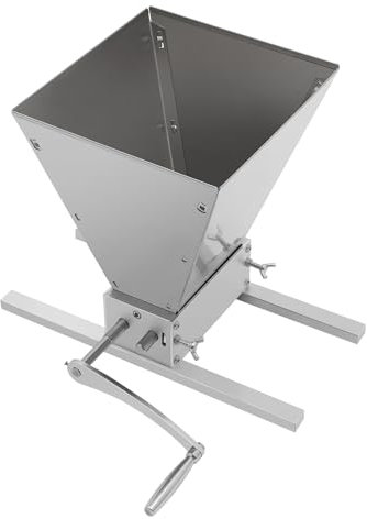 Mulino manuale per cereali 4 litri, mulino per grano in acciaio inox, mulino a malto, macinino per grano manuale regolabile