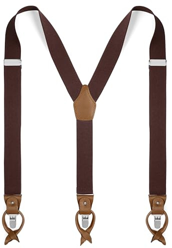 Trendhim Hosenträger Herren – Hosenträger – Einstellbare Y-Suspender mit Leder & Clips für perfekte Passform