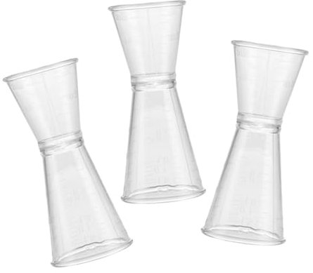 HOLIDYOYO Misurino Doppio Jigger in Plastica Trasparente 3 Pezzi, Tazza Da Cocktail Un'oncia Per Baristi Casalinghi, Strumento Di Misurazione Per Cocktail Riutilizzabile